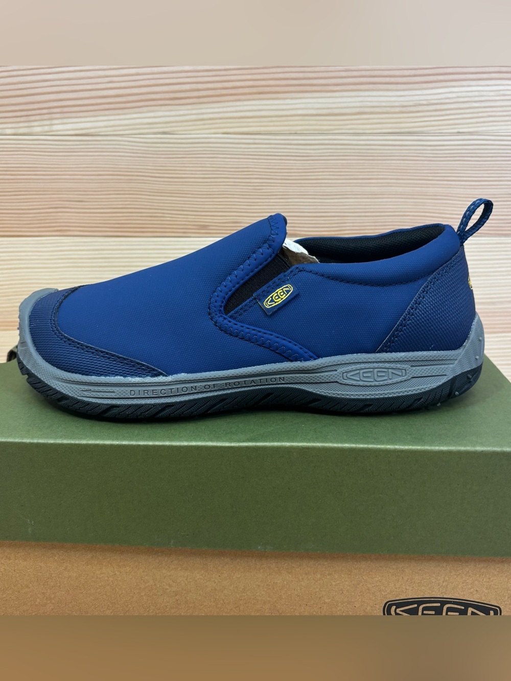 Keen Speed Hound Kids Shoe Sz 4 Blue Depths Black‎ Round Toe Slip On Sneakers
